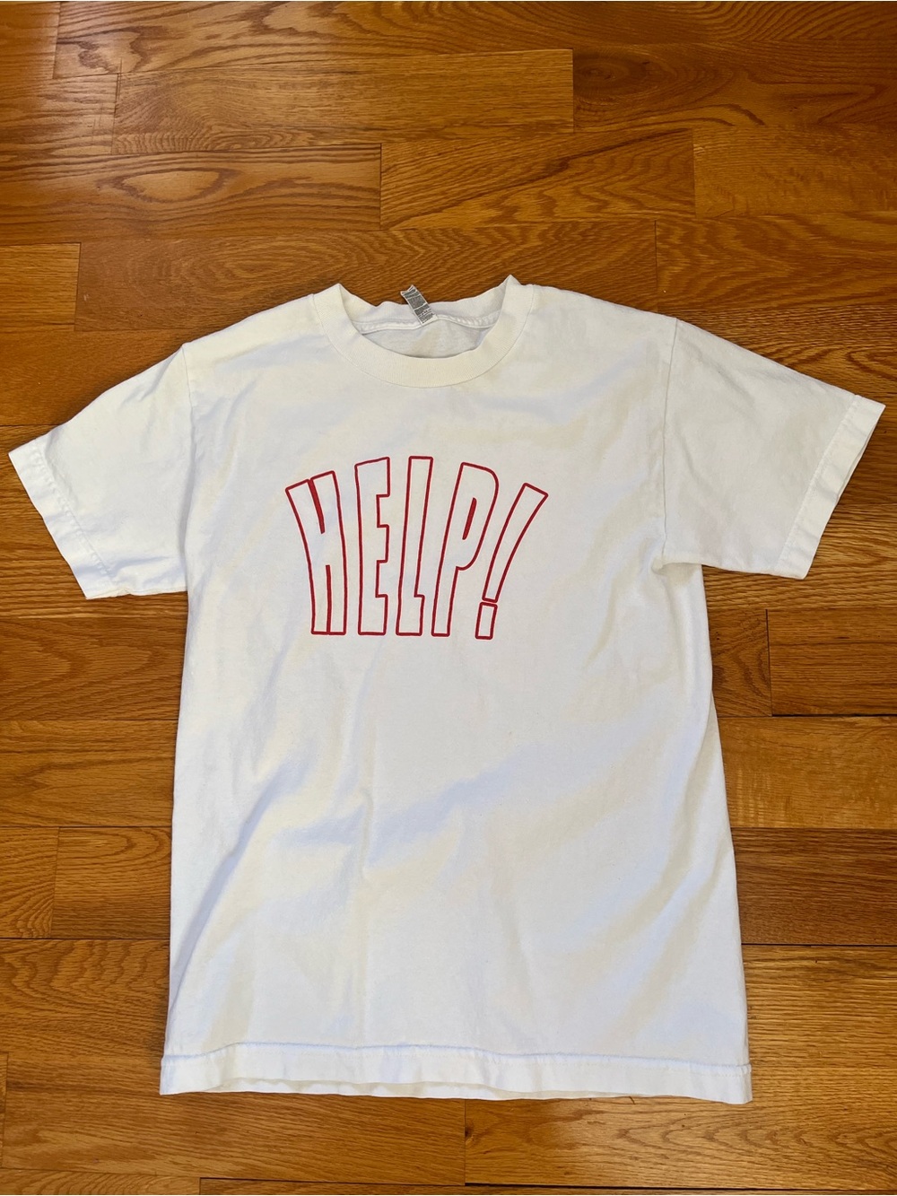 Alstyle White Tee with Red Accent Logo